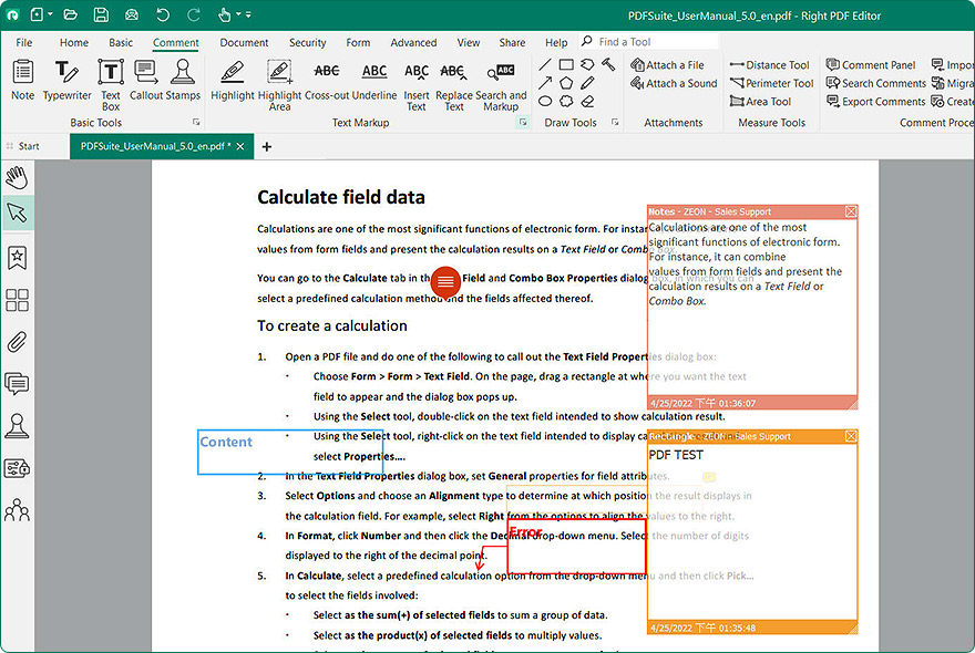 Use annotations for review